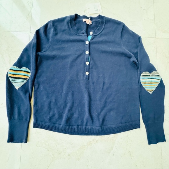 Lisa Todd Patch Magic top navy blue size XS - Picture 1 of 7